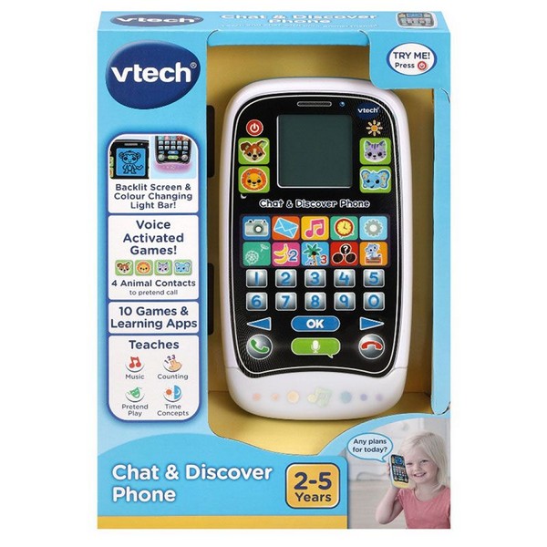 VTech Chat and Discover с музика и светлини - Бебешки образователен телефон