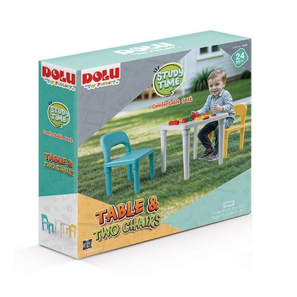 Продукт DOLU Пастел - Детски комплект, маса с 2 стола - 0 - BG Hlapeta
