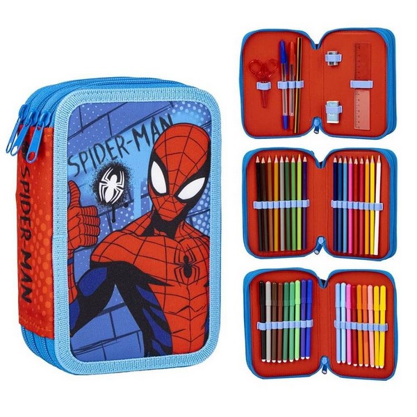 Cerda SPIDERMAN - Несесер за училище, 3 отделения, пълен