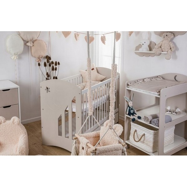 Продукт Детска стая Moon - Кошара, скрин, шкаф за повиване + матрак - 0 - BG Hlapeta