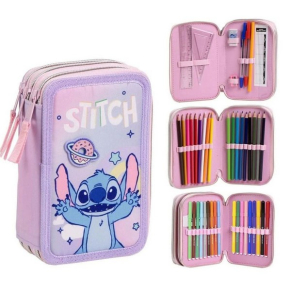 Cerda STITCH - Несесер за училище, 3 отделения, пълен