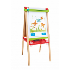 Hape - Двустранен дървен статив за рисуване, 52 x 43 x 115 см