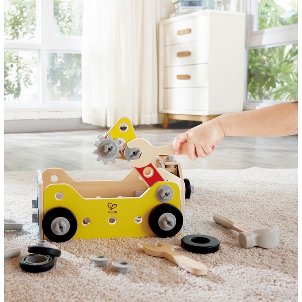 Продукт Hape - Дървена кутия с инструменти, 83 части - 0 - BG Hlapeta