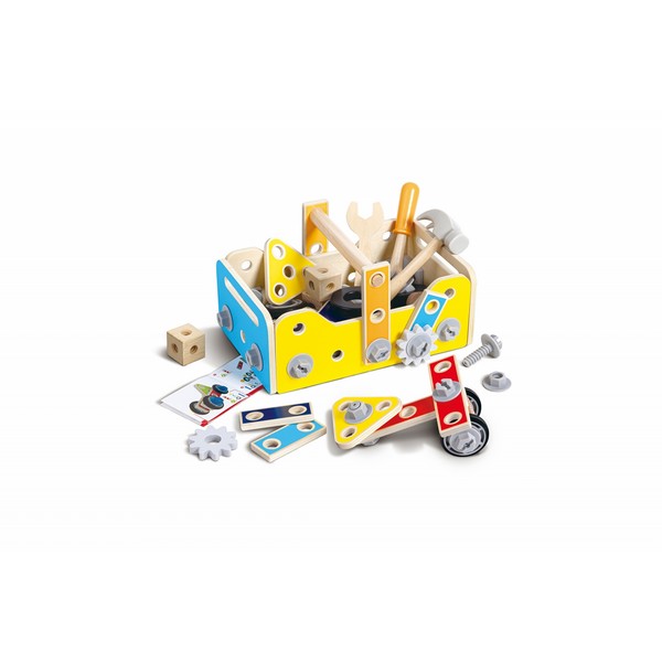 Продукт Hape - Дървена кутия с инструменти, 83 части - 0 - BG Hlapeta