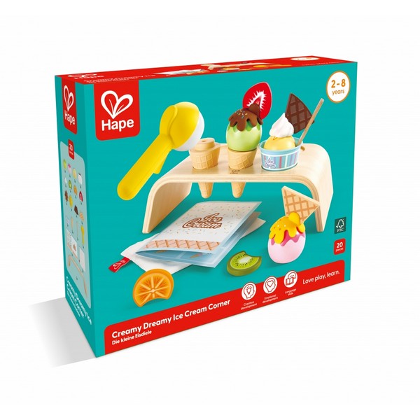 Продукт Hape Кът за сладолед - Игрален комплект 20 части - 0 - BG Hlapeta