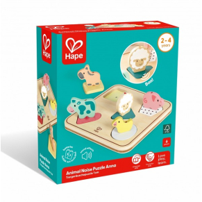 Hape Животни - Дървен звуков пъзел, 6 части