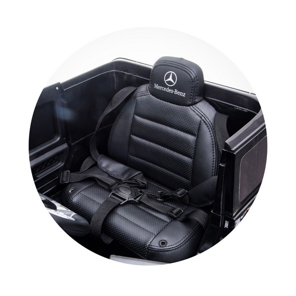 Продукт Акумулаторен Джип Mercedes AMG G63 с ЛИТИЕВО-ЙОННА батерия , с меки гуми и кожена седалка, 2025г - 0 - BG Hlapeta