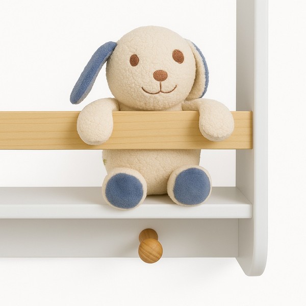 Продукт GINGER HOME - Детска Етажерка, Стенна с Рафтове и Закачалки, Бяла, За Детска Стая - 0 - BG Hlapeta