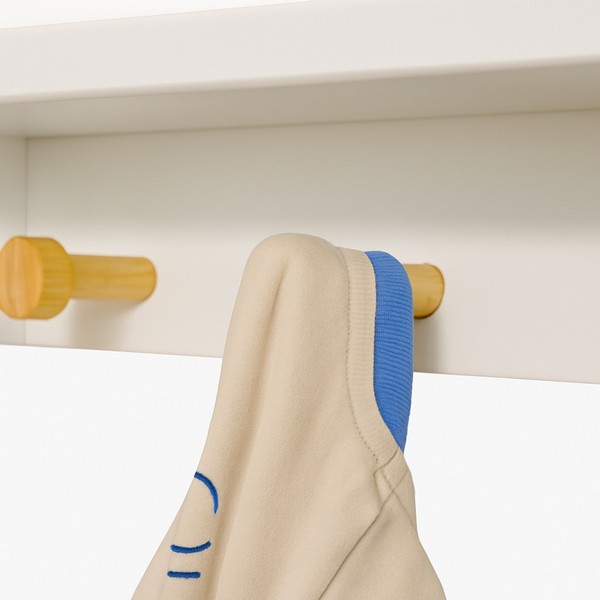 Продукт GINGER HOME - Детска Етажерка, Стенна с Рафтове и Закачалки, Бяла, За Детска Стая - 0 - BG Hlapeta