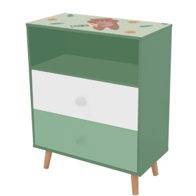 GINGER HOME FOREST Мече - Детски Шкаф за Играчки и Дрехи, Етажерка с за Детска Стая с 2 чекмеджета GINGER HOME FOREST Мече - Детски Шкаф за Играчки и Дрехи, Етажерка с за Детска Стая с 2 чекмеджета