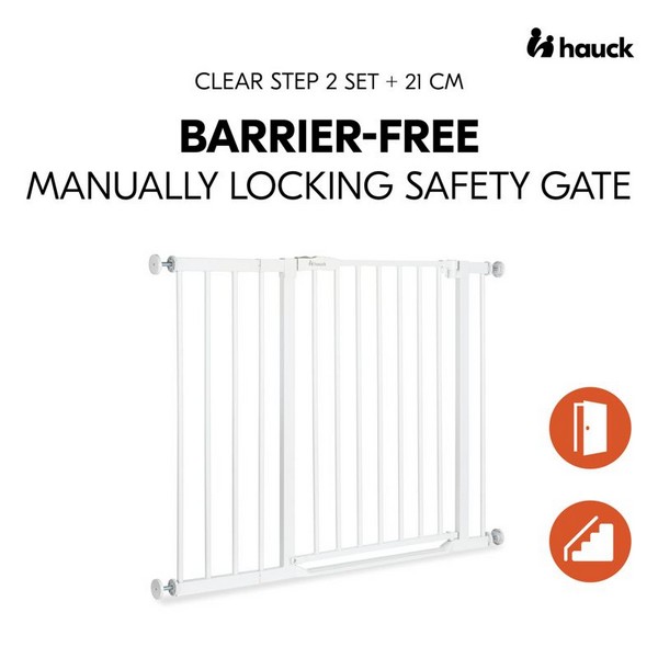 Hauck Clear Step 2 - Предпазна преграда за бебе + удължител 21 см Продукт Hauck Clear Step 2 - Предпазна преграда за бебе + удължител 21 см - 0 - BG Hlapeta