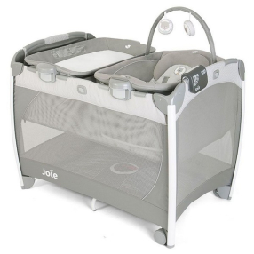 Joie excursion change and bounce - Бебешка кошара, с шезлонг с вибрация и музика и подложка за повиване