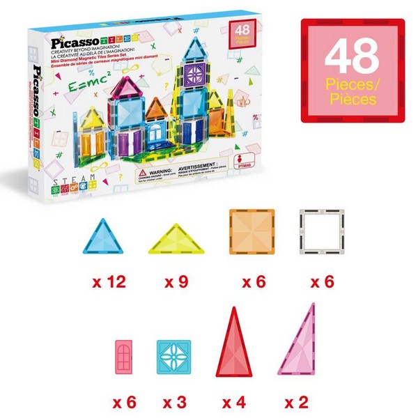 Продукт Picasso STEAM Diamond Series - Магнитен конструктор 48 части - 0 - BG Hlapeta