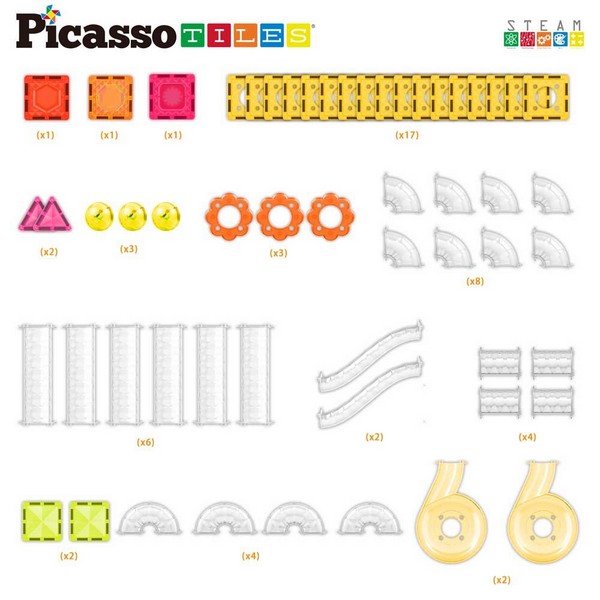 Продукт Picasso STEAM Travel - Магнитен конструктор Писта за топчета 60 части - 0 - BG Hlapeta