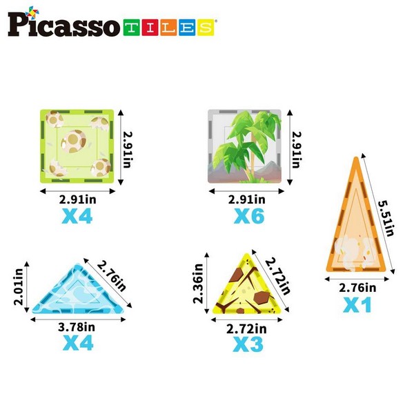 Продукт Picasso STEAM Динозаври - Магнитен конструктор 26 части - 0 - BG Hlapeta