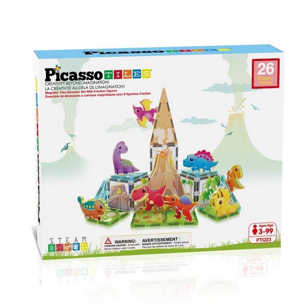 Продукт Picasso STEAM Динозаври - Магнитен конструктор 26 части - 0 - BG Hlapeta