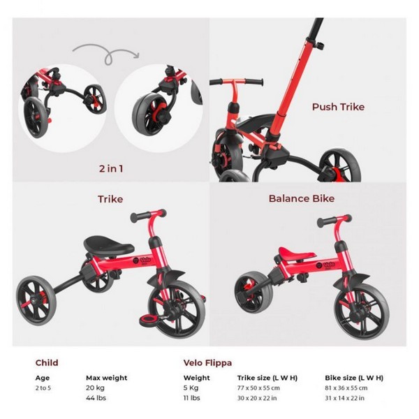 Продукт Yvolution Flippa - Детска триколка 3 в 1 - 0 - BG Hlapeta