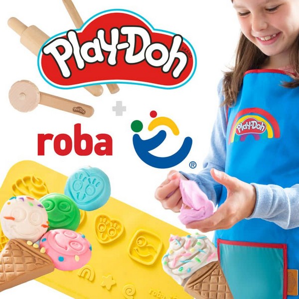 Roba x Play-Doh - Комплект моделини, 6 бр., дървени инструменти, 3D формички