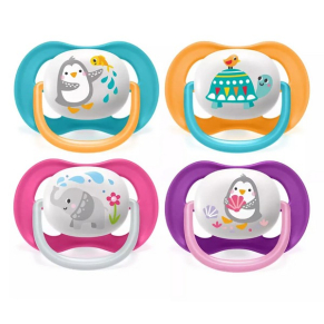 Philips AVENT Ultra Air Happy - 2 бр. ортодонтични залъгалки 0-6м с декорация Пеперуда и Надпис Love в кутия за стерилизиране