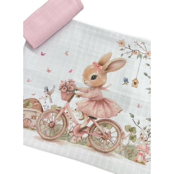 Продукт Bambino Casa Rose Rabbit Bicycle - Муселинови пелени 2бр. 80 х 80 см - 0 - BG Hlapeta