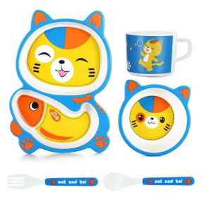 RTOYS Bamboo fibre, Animals - Детски сервиз за хранене, 5 части