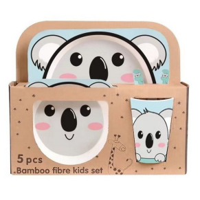 RTOYS Bamboo fibre, Животни - Детски сервиз за хранене, 5 части