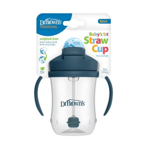 Dr.Brown's Milestones Baby’s First Straw Cup - Чаша с гъвкава сламка с тежест 270 мл.