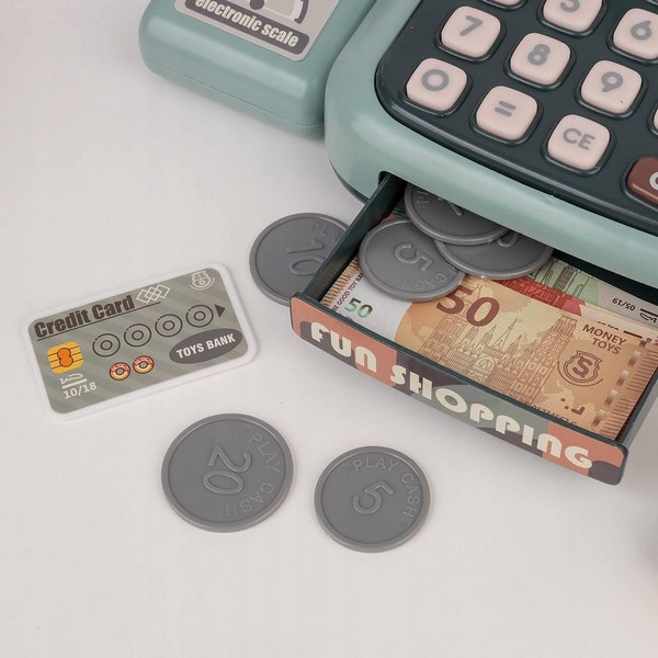 Продукт Fun Shopping - Детска каса за игра 24 части - 0 - BG Hlapeta