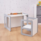 GINGER HOME - Монтесори Детска маса и Столче, Дървен Комплект 3 в 1, бяло и сиво Продукт GINGER HOME - Монтесори Детска маса и Столче, Дървен Комплект 3 в 1, бяло и сиво - 12 - BG Hlapeta
