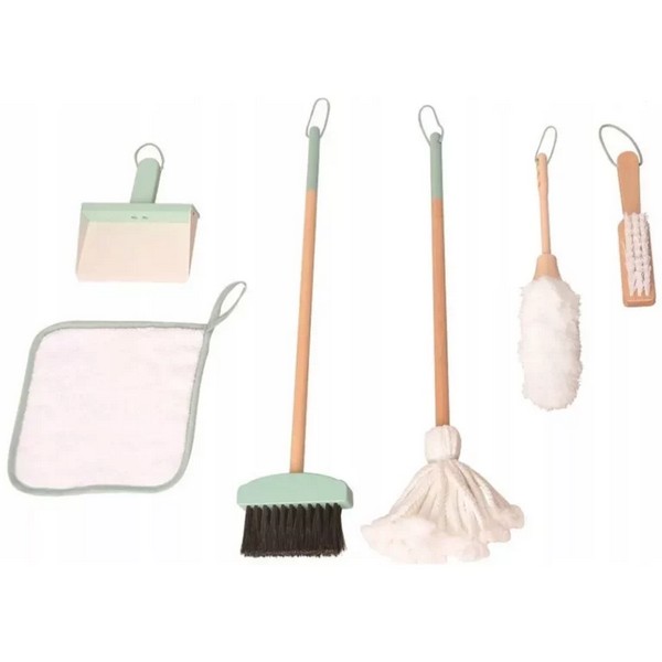 Продукт Lelin toys - Детски дървен комплект за почистване със стойка - 0 - BG Hlapeta