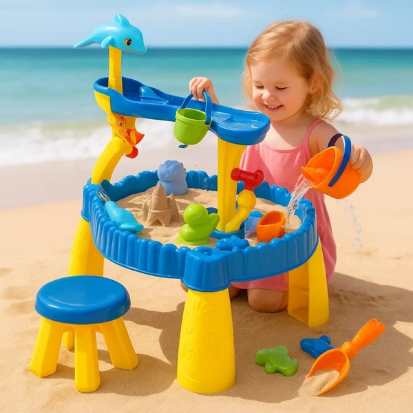 Jolly Toy - Масичка за пясък и вода с делфин и водни въртележки Продукт Jolly Toy - Масичка за пясък и вода с делфин и водни въртележки - 0 - BG Hlapeta