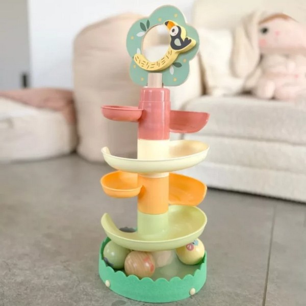 Продукт Jolly Toy Тукан - Сензорна дървена кула с топчета - 0 - BG Hlapeta