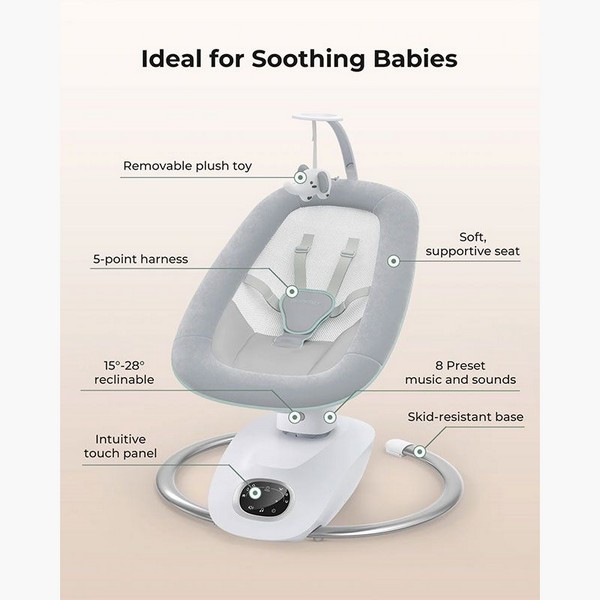 Продукт Momcozy CocoSway, 3D-Motion - Бебешка люлка, с музика, с дистанционно управление - 0 - BG Hlapeta