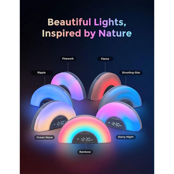 Продукт Momcozy Rainbow - Музикална лампа с бял шум за бебета 7 режима, 34 мелодии, управление с мобилно приложение - 0 - BG Hlapeta