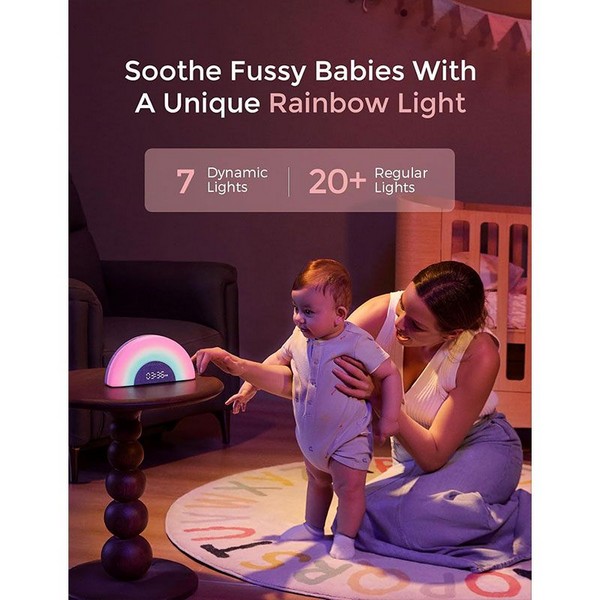 Продукт Momcozy Rainbow - Музикална лампа с бял шум за бебета 7 режима, 34 мелодии, управление с мобилно приложение - 0 - BG Hlapeta