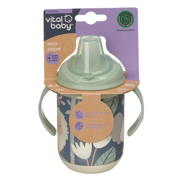 Продукт Vital Baby EarthSmart  - Неразливаща чаша с мек накрайник 350 мл. светеща в тъмното - 0 - BG Hlapeta