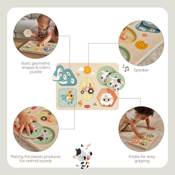 Продукт TINY LOVE Farmers Funday - Музикален дървен пъзел, 12м+ - 0 - BG Hlapeta
