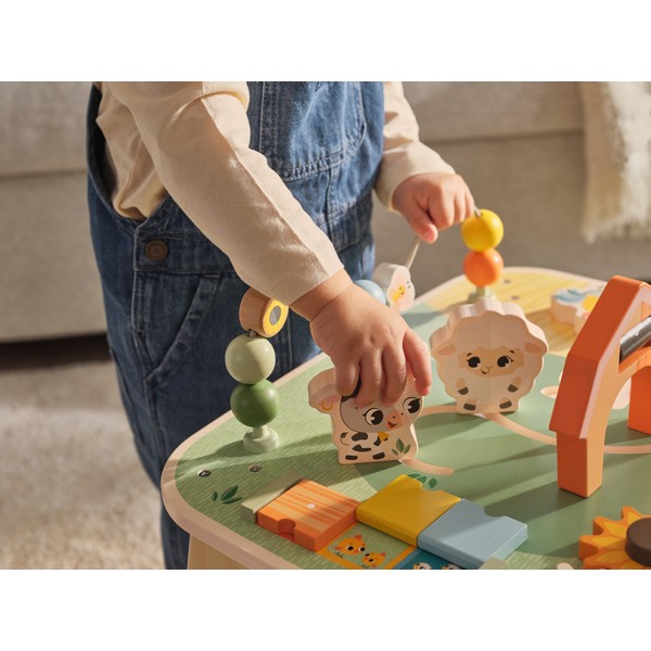 Продукт TINY LOVE Farmers Funday - Дървена маса с активности, 12м+ - 0 - BG Hlapeta