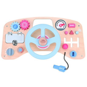 Lelin Toys - Детски дървен волан, с различни активности Lelin Toys - Детски дървен волан, с различни активности