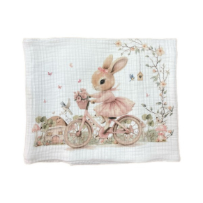 Bambino Casa Rose Rabbit Bicycle - Муселиново одеало 120 х 120 см