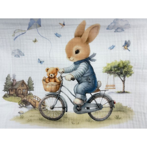 Bambino Casa Blu Rabbit Bicycle - Муселиново одеало 120 х 120 см