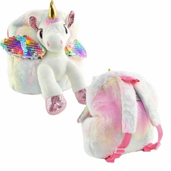 Robe Toy White Unicorn - 3D детска раничка за момиче, 30 см
