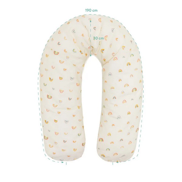 Продукт Fillikid - Възглавница за бременност и кърмене с памучен калъф, 190 см - 0 - BG Hlapeta