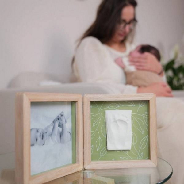 Продукт Petit ARTichaut - Двойна дървена рамка за бебешки отпечатък и снимка - 0 - BG Hlapeta