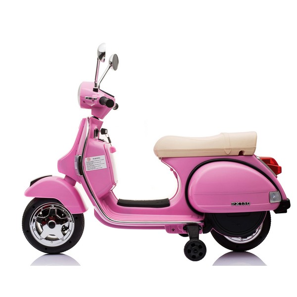 Продукт Акумулаторен мотор Licensed Vespa PX150 12V с меки гуми и кожена седалка - 0 - BG Hlapeta