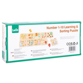 Lelin Toys - Дървен пъзел с цифрите от 1-10 Lelin Toys - Дървен пъзел с цифрите от 1-10