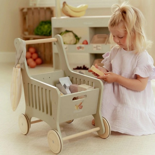 Продукт Little Dutch - Дървена количка за пазаруване - 0 - BG Hlapeta
