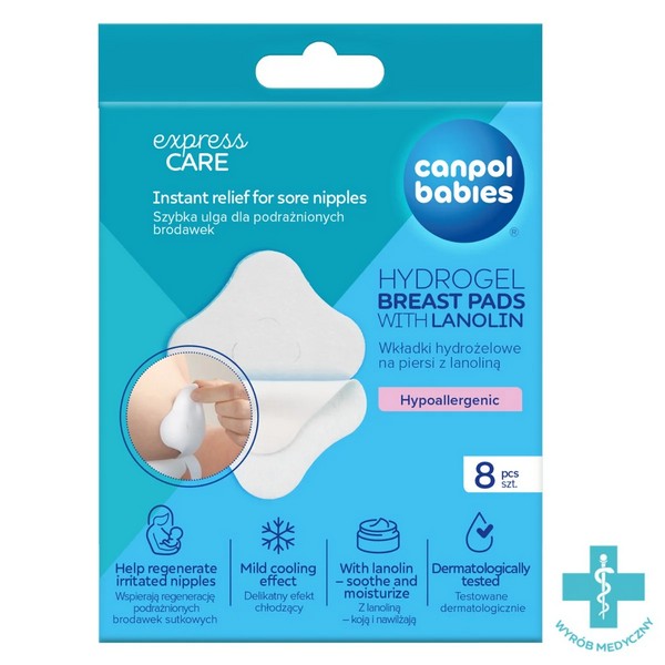 Продукт Canpol babies - Хидрогелни успокояващи подплънки за гърди с ланолин 8 бр - 0 - BG Hlapeta