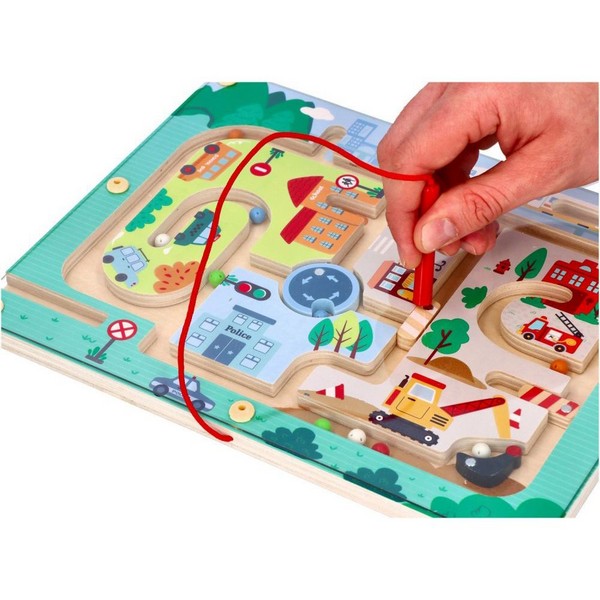 Продукт Lelin Toys Трафик - Дървен магнитен лабиринт с топчета - 0 - BG Hlapeta
