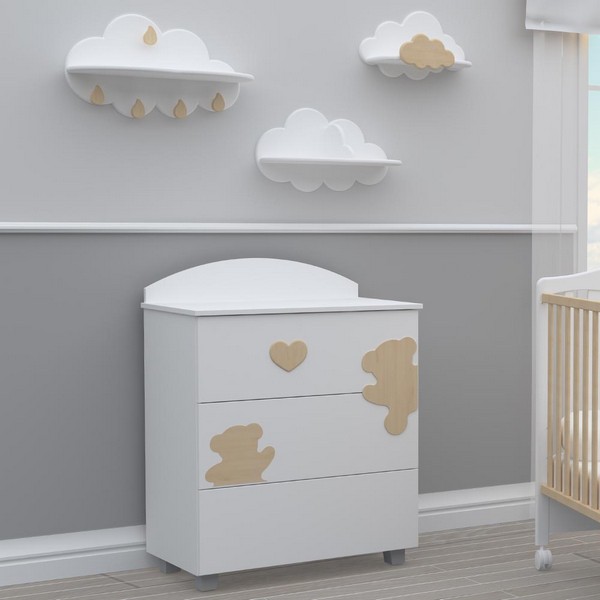 Продукт BAMBINO CASA Amore naturale - Комплект 2ч. бебешко легло + скрин с пуш механизми - 0 - BG Hlapeta